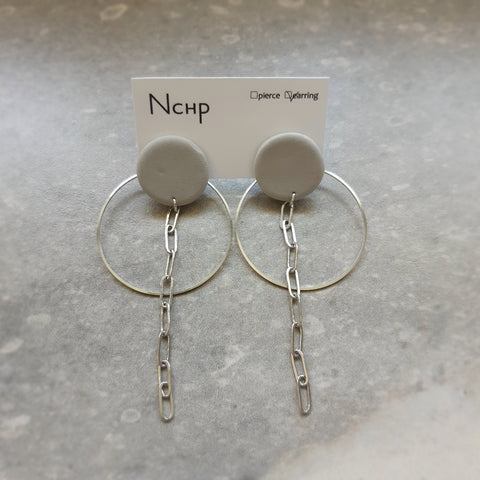 【New】Hoop chain-Two way earrings-