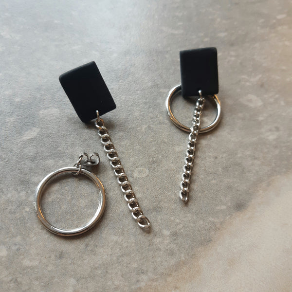 Chain-Two way earrings-