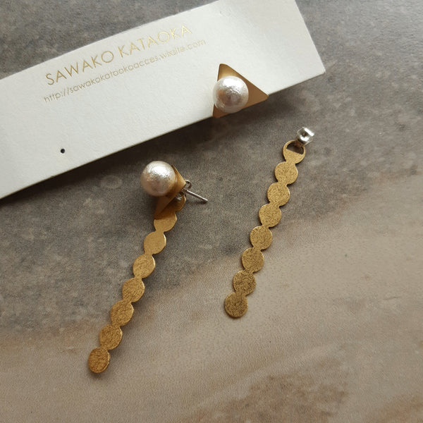 sukashi cotton pearl / two way earrings