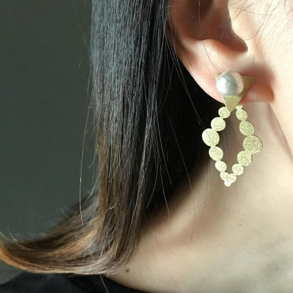 sukashi cotton pearl / two way earrings