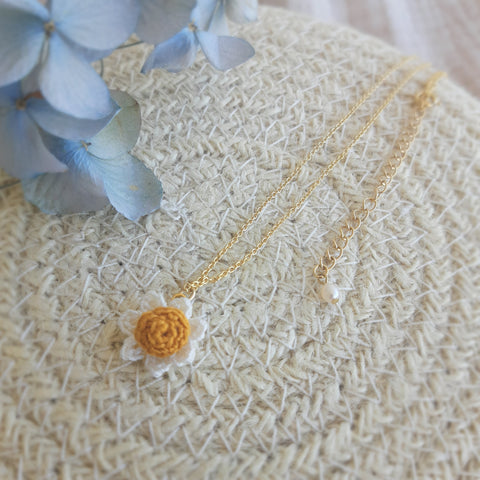 Hand-knitted Chamomile Necklace